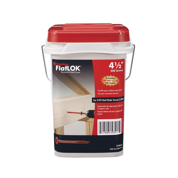 FastenMaster Flatlok No. 14 x 4 1/2 in. L #40 Torx ttap Flat Head Epoxy Carbon Steel Wood Screws FMFL412B-250
