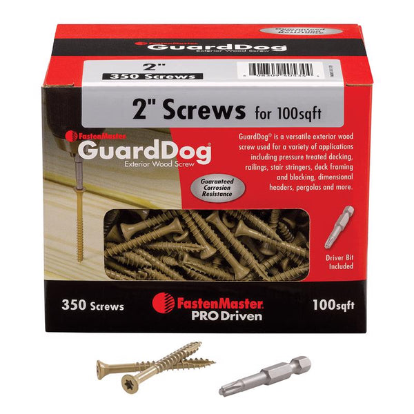 FastenMaster FMGD002-350 GuardDog Exterior Wood Screw, Tan, 2-Inch, 350-Pack