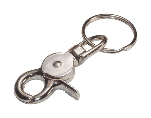 Hillman 701328 Metal Trigger Snap with Key Ring, 1 Count (Pack of 1), White
