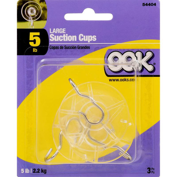 OOK 54404 Plastic Suction-Cup Hooks, 5-Pound, Clear 534904