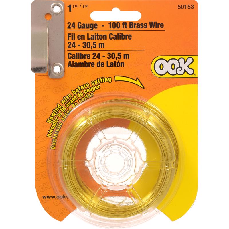 The Hillman Group 50153 Hillman Utility Wire, 24 Ga X 100 Ft L, 1 Pack, Brass