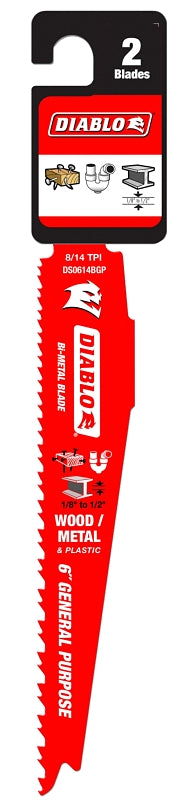 Freud DS0614BGP2 Demo Demon Bi-Metal Reciprocating Blade,6"