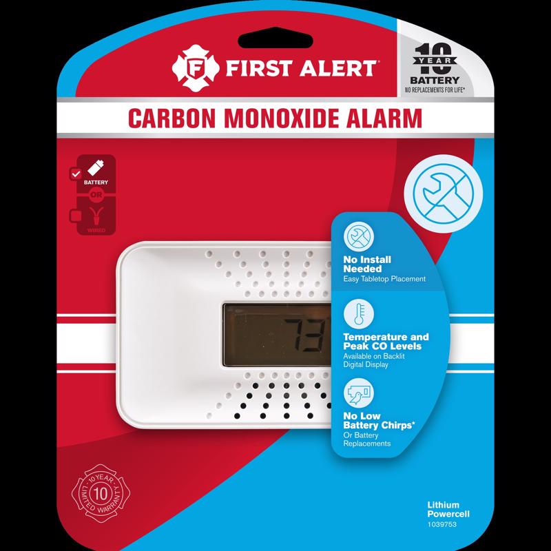 First Alert CO710 Carbon Monoxide Detector with 10-Year Battery and Digital Temperature Display , White