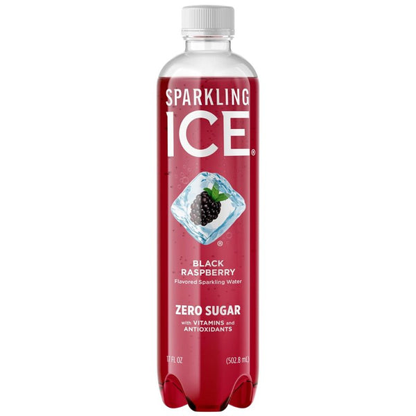 Sparkling Ice, Black Raspberry Sparkling Water, Zero Sugar Flavored Water, with Antioxidants and Vitamins, 17 fl oz Bottle 622312