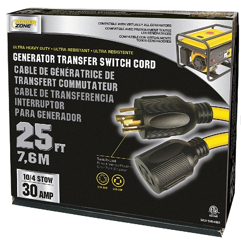 Cord Generator 30a 10/4x25 YEL