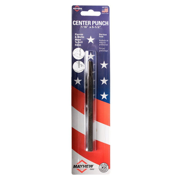 Mayhew Steel Products, Inc. 7/16" Center Punch, 1/4" Point 41203
