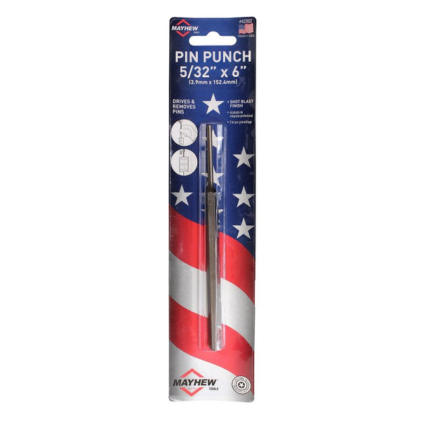 Mayhew Select 42302 5/32-by-6-Inch Carded Pin Punch