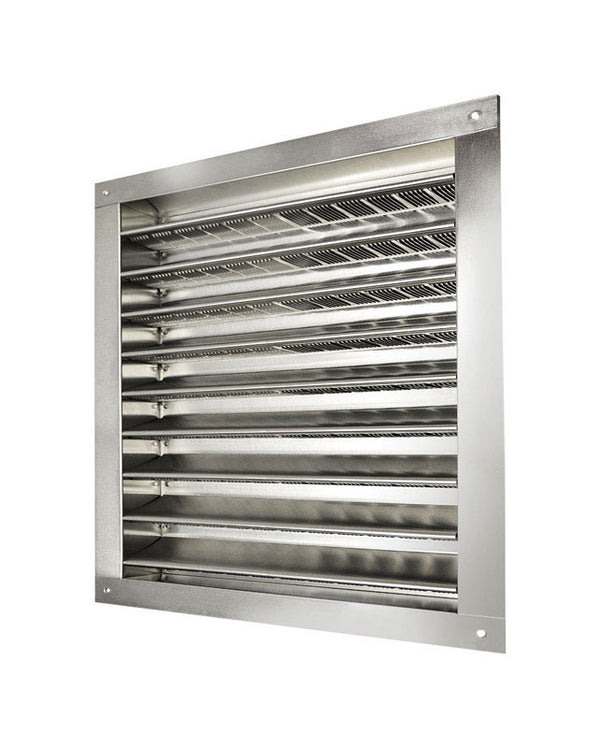 Master Flow GAF 12 in. x 12 in. Aluminum Wall Louver Static Vent- with Durable One-Piece Construction, Mill Finish, No Screen Required, Flush or Recessed Installation for Attic Intake & Exhaust DA1212