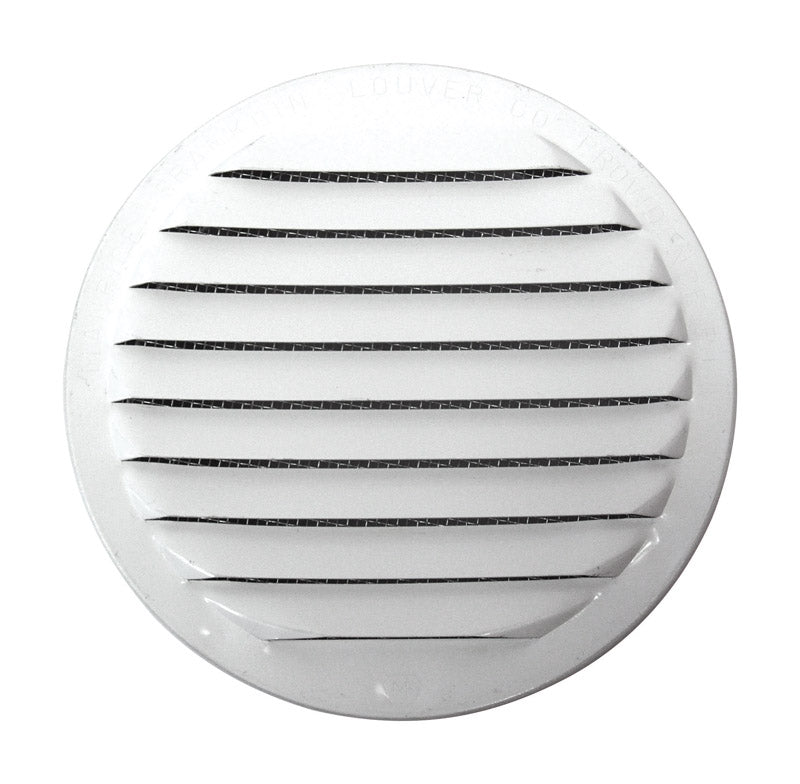 Maurice Franklin Louver RLW-100 4, 4-Inch Mini Round Aluminum Insect Proof Mini Louvers With Screen, White (Pack of 4)