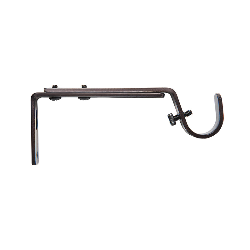 Kenney Adjustable Curtain Rod Brackets, Mocha (2-Pack)