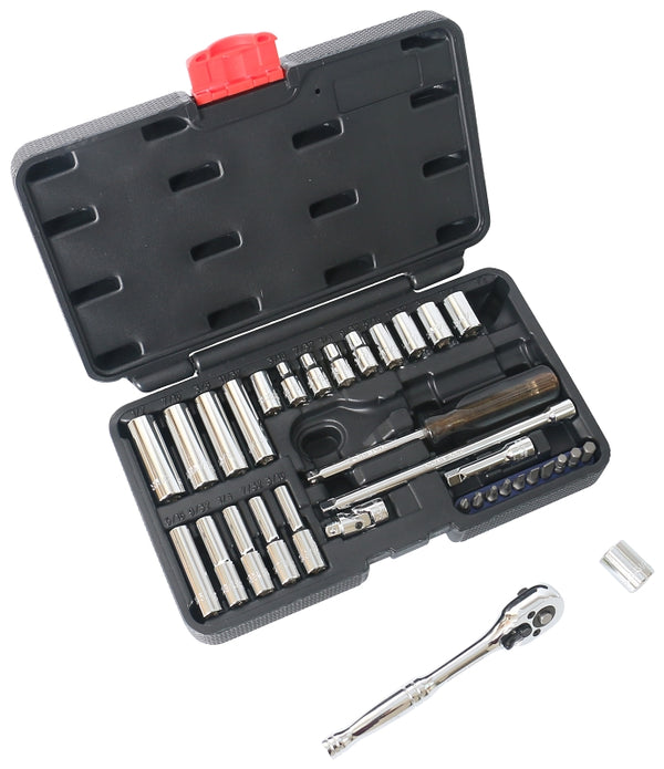 Mintcraft TS1035 35Pc 1/4Drive Socket Set SAE