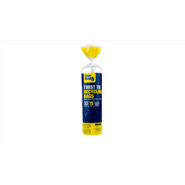 Berry Plastics- Flex Films Iron Hold 33 gal. Kitchen Trash Bags Twist Tie 15 pk 618826 (12-Pack)