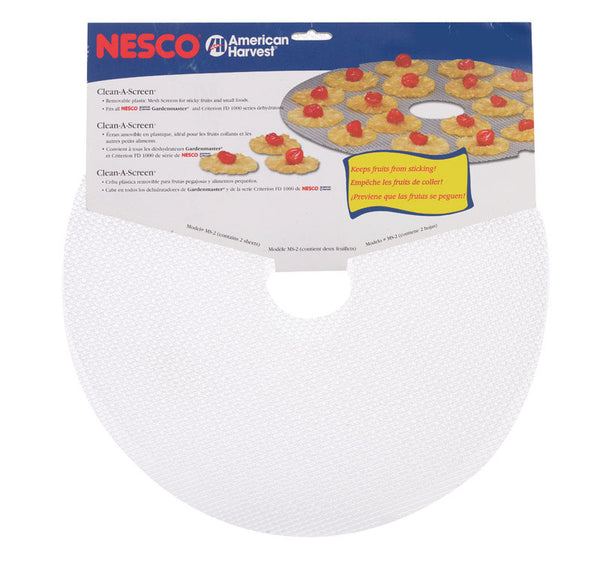 Nesco MS-2-6 Round Mesh 15 1/2" Clean-A- Screens Fits Food Dehydrators 2 Pack