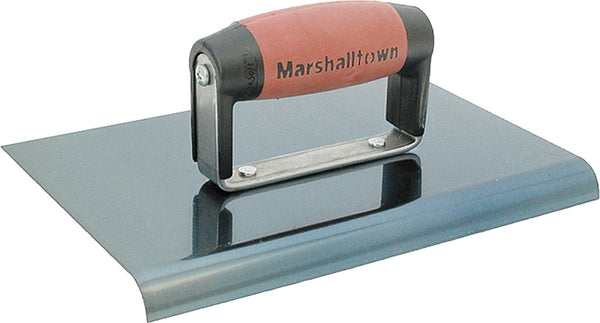 MARSHALLTOWN Hand Edger - Concrete - Straight - 6 Inch by 6 Inch - 3/8 Radius 1/2 Inch Lip - DuraSoft Handle - 162BD