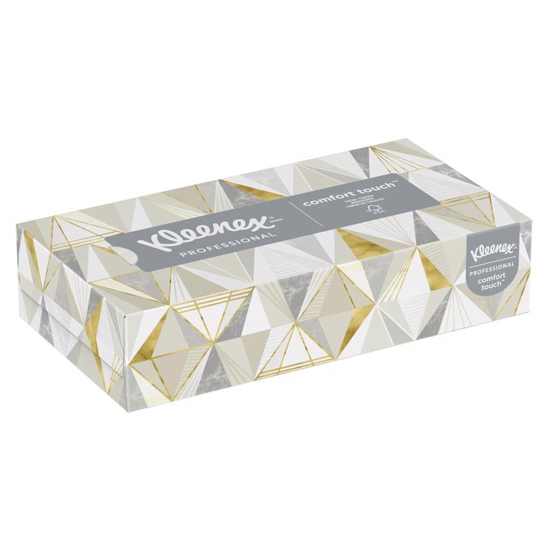 Kleenex 21606BX White Facial Tissue, 2-Ply, White, Pop-Up Box (Box of 125 Tissues)