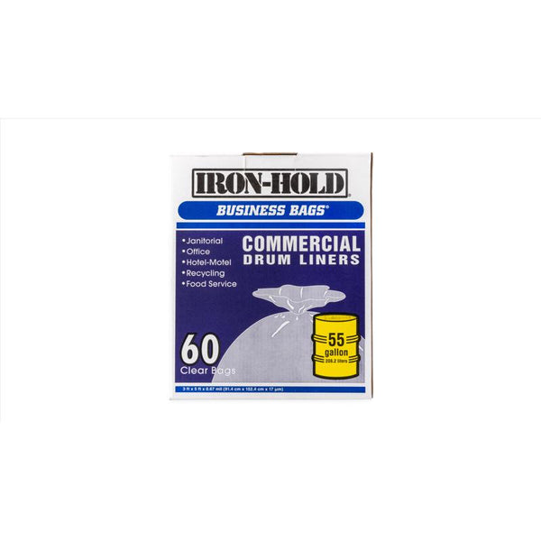 Berry Plastics Business Bags 55 gal. Commercial Drum/Can Liners Twist Tie 60 pk 618644