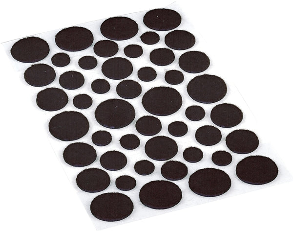Shepherd Hardware 9425 Self-Adhesive Felt Surface Protection Pads, Assorted Sizes, 46-Count, Brown