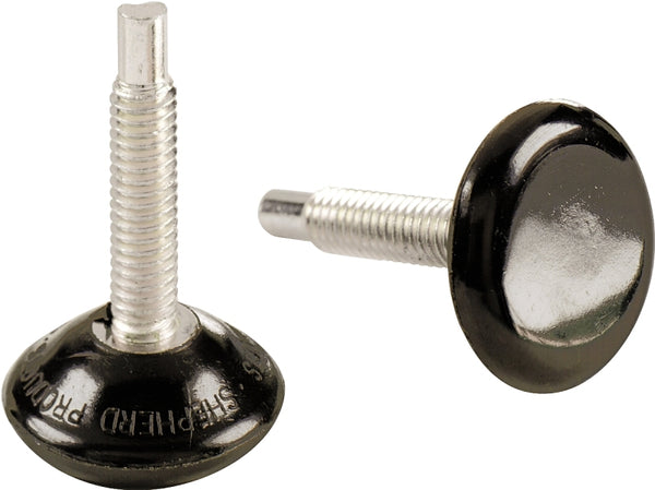 Shepherd Hardware 9444 1-1/4-Inch Threaded Stem Furniture Glides, 5/16-Inch Stem Diameter, Phenolic Base, 4-Pack,Black