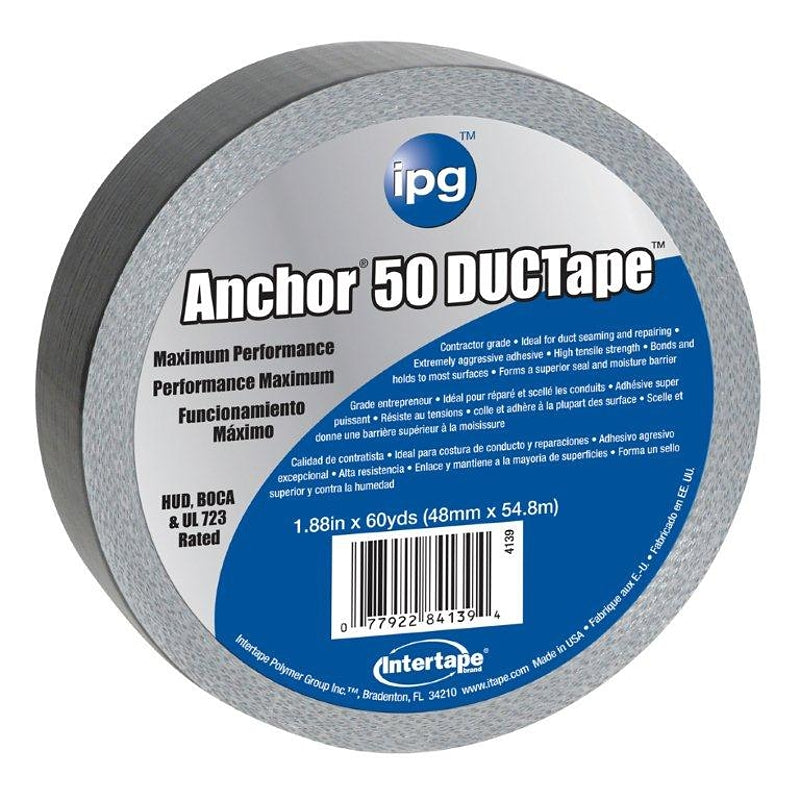 IPG 4139 Premium Grade AC50 DUCTape 1.88" x 60 yd, Silver (Single Roll)