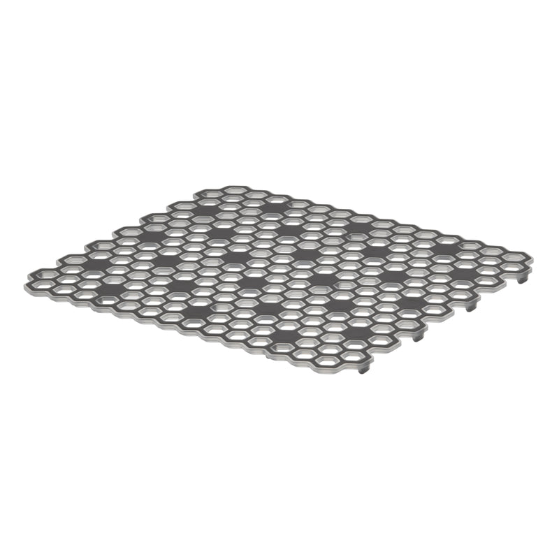 Spectrum Diversified Hexa Raised Feet Quick-Drying, Heavy-Duty Protector with Non-Slip Surface, Small Mat for Dual Sinks, 10.5" x 12", Gray