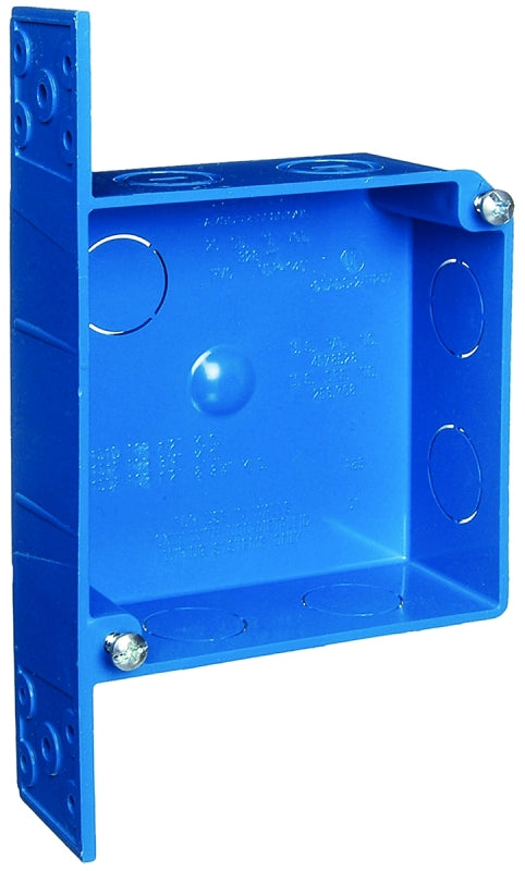 Carlon Lamson & Sessons A52151DR-CAR 4" 2 Gang Blue ENT Quick Connect Smurf Switch/Outlet Box A521DE