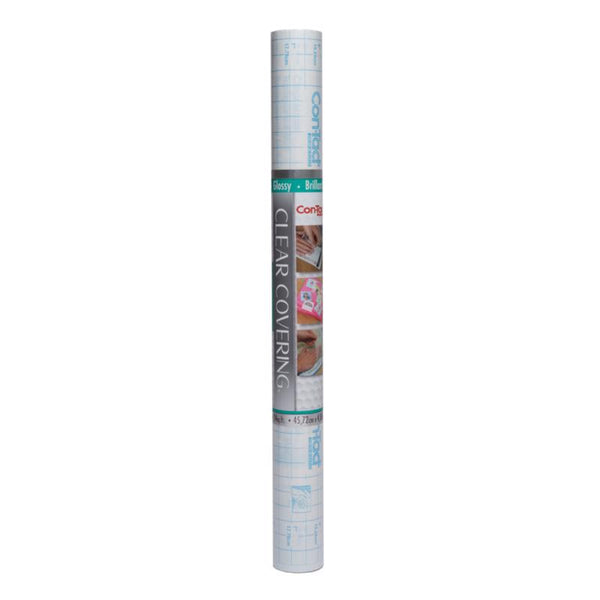 Con-Tact Brand Creative Clear Covering, Versatile and Self-Adhesive Shelf Liner, Ideal Privacy Film, Protective Clear Vinyl, 18'' x 16', Glossy 16F-C9AD72-06 (6-Pack)