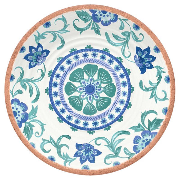 TarHong 6060395 Multicolored Melamine Artisan Salad Plate PAN1085MSPSB