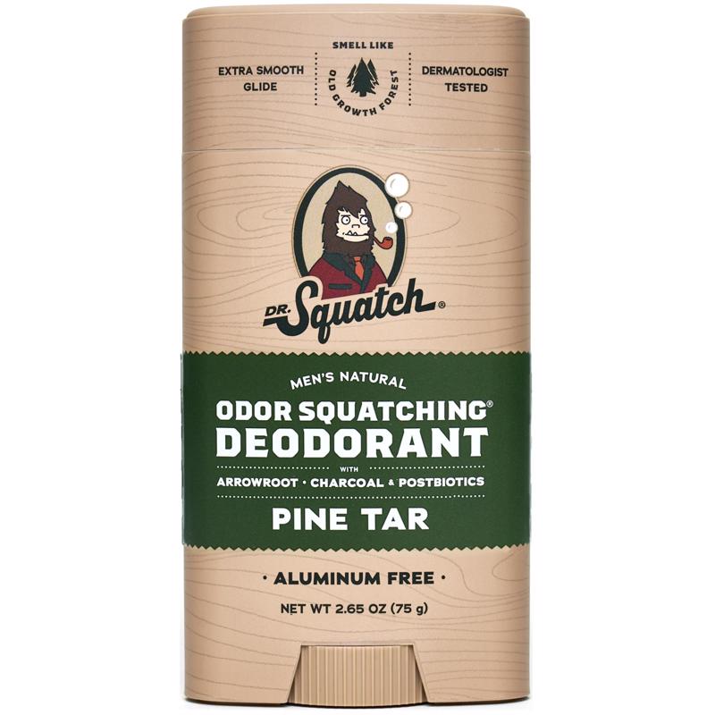 Dr. Squatch Natural Deodorant for Men – Odor-Squatching Men's Deodorant Aluminum Free - Pine Tar (2.65 oz)
