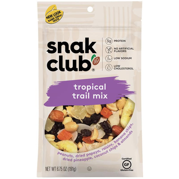 Snak Club Tropical Mix Resealable Nuts 6.75 Ounce Bag 1721465
