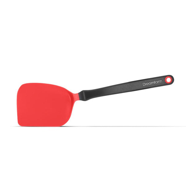 Dreamfarm Mini Chopula Non-Stick-Safe Super-Flexible Sit-Up Spatula with Strong Flat Edge to Separate Food - 9" Red DFCU3529