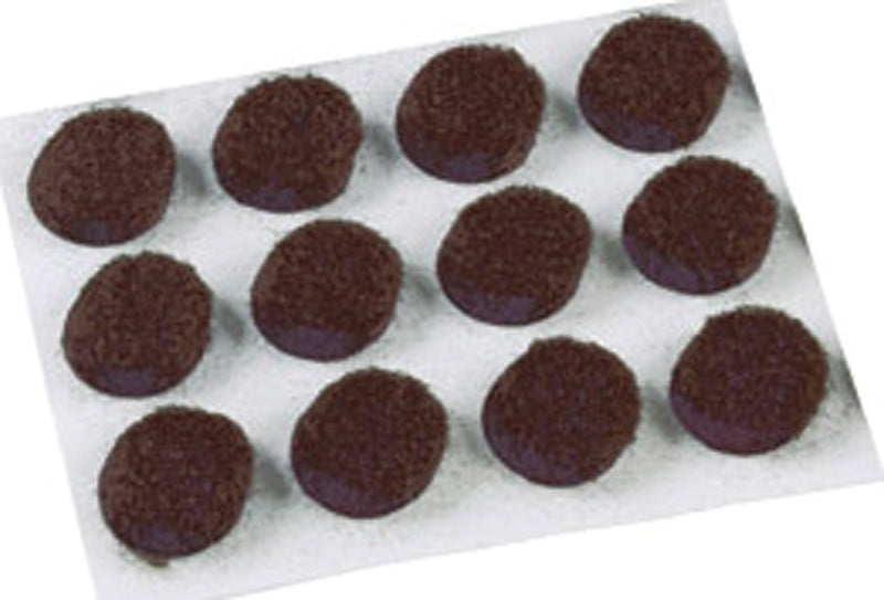Shepherd Hardware 9958 1/2-Inch Self-Adhesive Felt Furniture Pads, 24-Pack, Brown