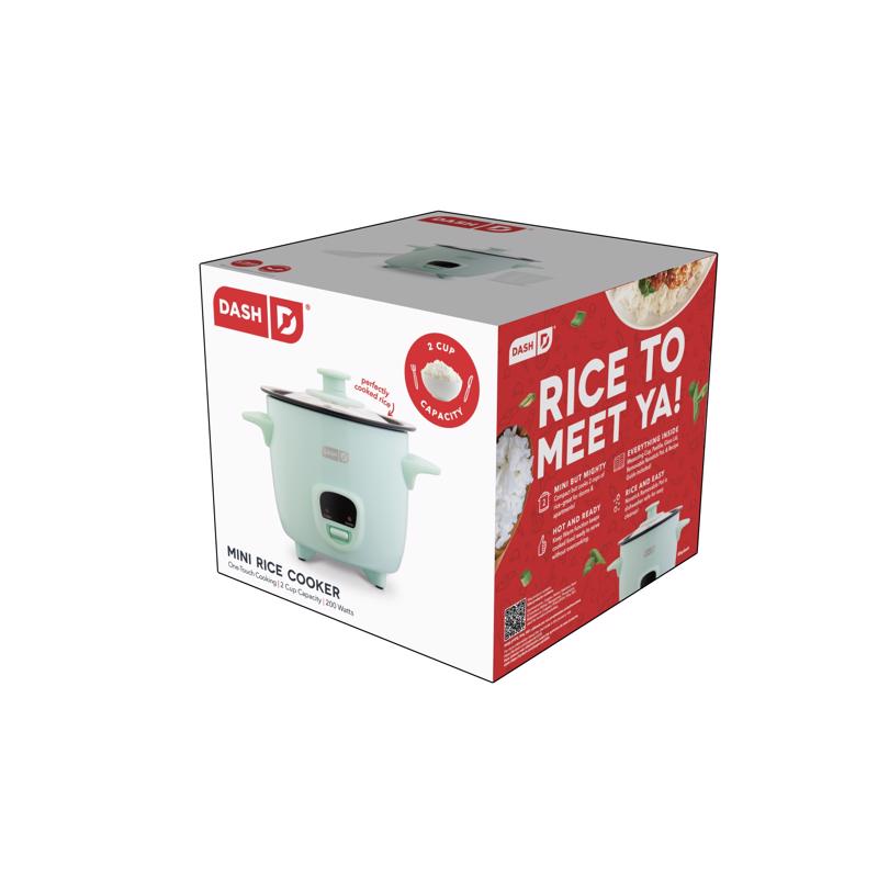 DASH Mini Rice Cooker Steamer with Removable Nonstick Pot, Keep Warm Function & Recipe Guide, .5 Quart, for Soups, Stews, Grains & Oatmeal - Aqua