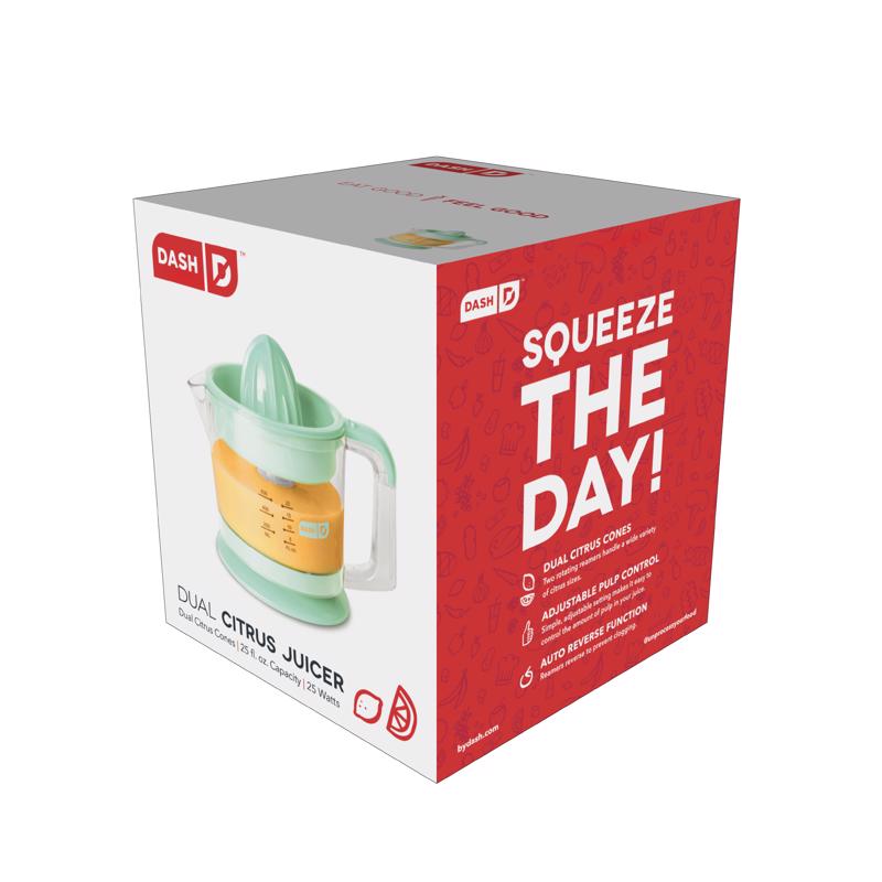 DASH Citrus Juicer, Dual Citrus Cones, 20 fl. oz. Capacity, 25 Watts