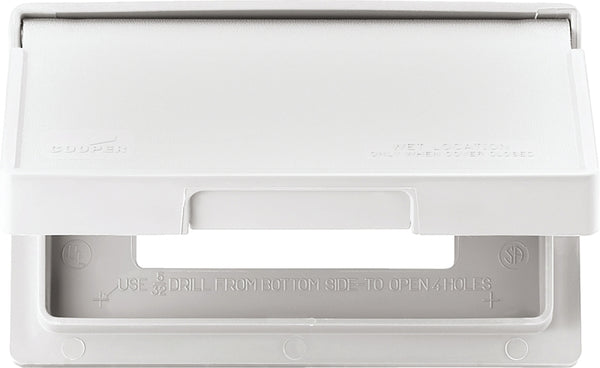 Cooper Wiring Devices EATON Wiring S3966W-SP Horizontal Weatherproof GFCI Cover, White