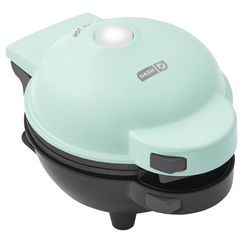 DASH Multimaker Mini System - Waffle Maker with Six 4” Removable Plates: Waffle Iron & Griddle, 4-in-1 Mini Waffle Maker for Kids and Families – Nonstick Surface, Just Add Batter (Aqua)