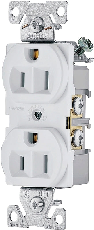 Cooper Wiring Devices 15a 125v Wht Duplex Receptacle 827W-BOX