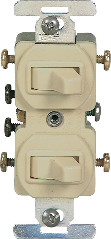 EATON Wiring 276V 15 Amp Commercial Grade Toggle Duplex Switch, Ivory 276V-BOX