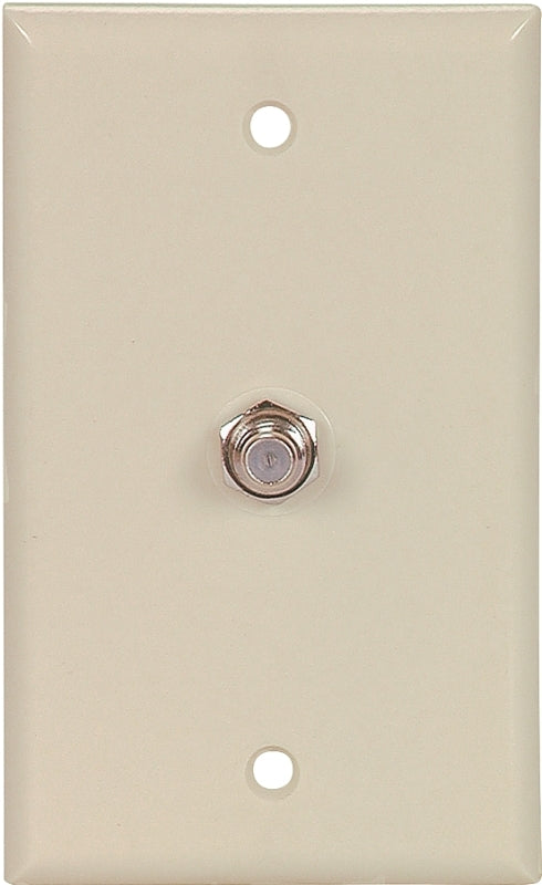 EATON 1172V Type F Jack with Wall Plate, 1 Port, 1 Gang, One Size, Ivory