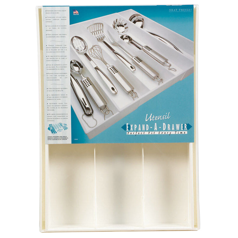 Dial Industries 2 in. H x 23 in. W x 18 in. L White Plastic Adjustable Utensil Tray