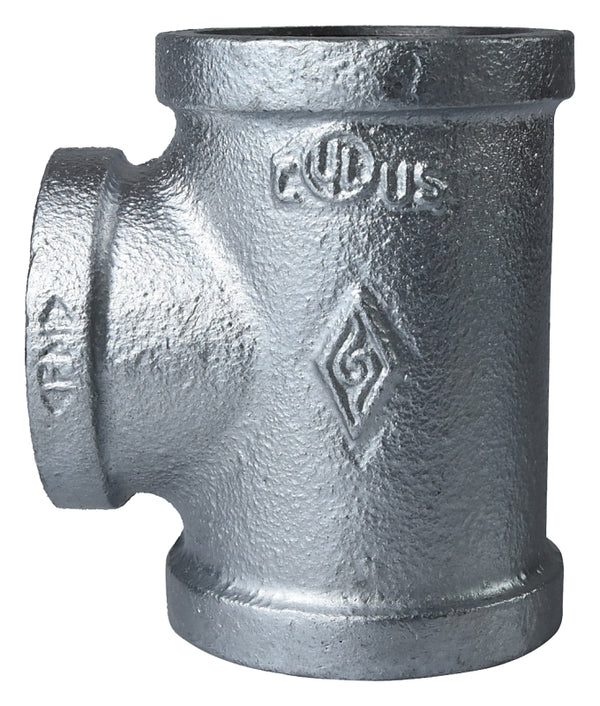 World Galvanized Tee, 1 1/2" FIPT Malleable Steel 11A-1 1/2G