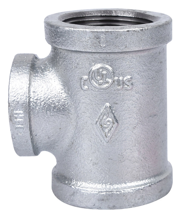 WORLDWIDE SOURCING PPG130R-32X25 1-1/4 x 1" Galvanized Tee