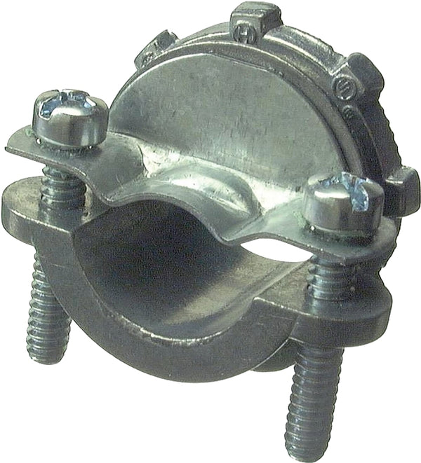 Halex - 1 Inch Non Metallic Clamp Connector - 05110B - 25 Per Pack - Silver