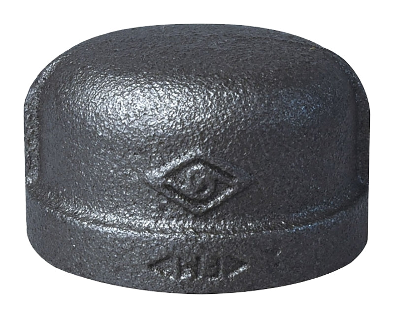 Greschlers B300 32 Pipe Cap, 1-1/4 In, Threaded, Black