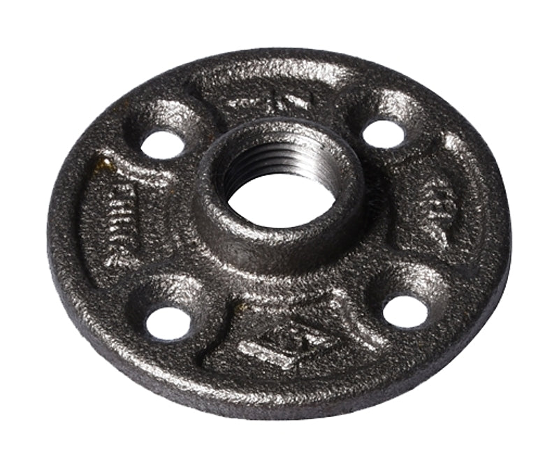 Greschlers 27-1/2B 1/2 Black Malleable Floor Flange