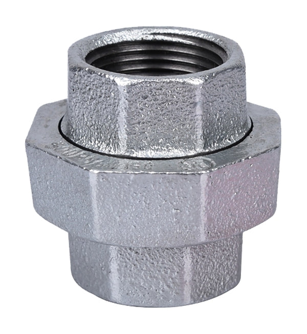 WORLDWIDE SOURCING 34B-1G Ground Joint Pipe Union, 1 In, Threaded, 150 Psi, Malleable Iron, Galvanized, 1"