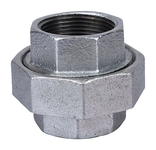 WORLDWIDE SOURCING 34B-1-1/4G Ground Joint Pipe Union, 1-1/4 in, Threaded, 150 Psi, Malleable Iron, Galvanized, quot