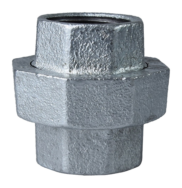 WORLDWIDE SOURCING 34B-1-1/2G Ground Joint Pipe Union, 1-1/2 in, Threaded, 150 Psi, Malleable Iron, Galvanized, quot