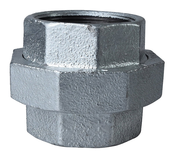 WORLDWIDE SOURCING 34B-2G Ground Joint Pipe Union, 2 in, Threaded, 150 Psi, Malleable Iron, Galvanized, 2"