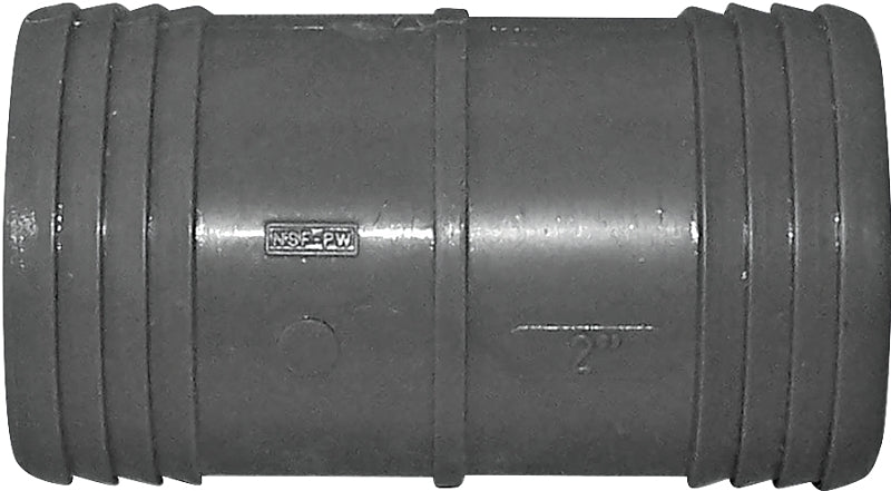 Pipe Fitting Insert Coupling, Plastic, 2-In.