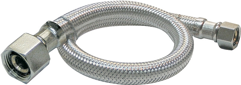 Plumb Pak PP23816LF Ez Faucet Supply Tube, 1/2 in, Fip, 12 in L, Stainless Steel